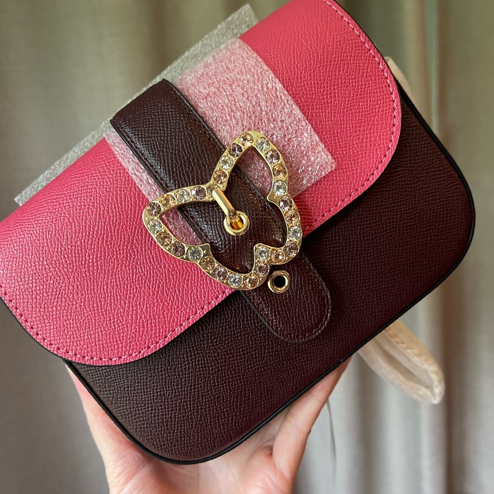 Coach Gemma Strawberry Haze Cranberry Butterfly Buckle Crossbody NWT C6796